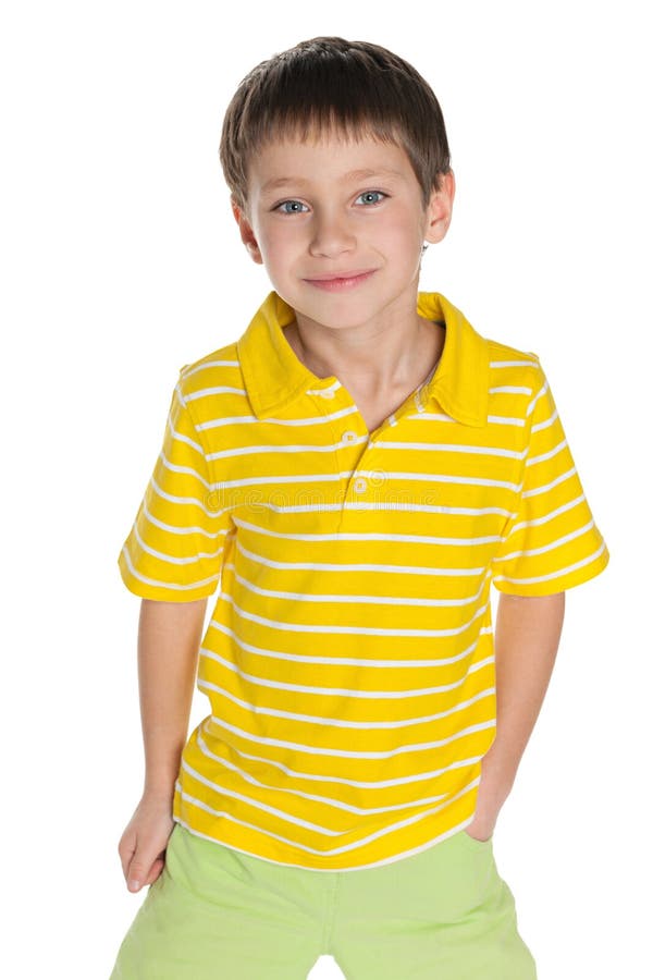 Young boy in yellow shirt stock image. Image of indoor 38778811