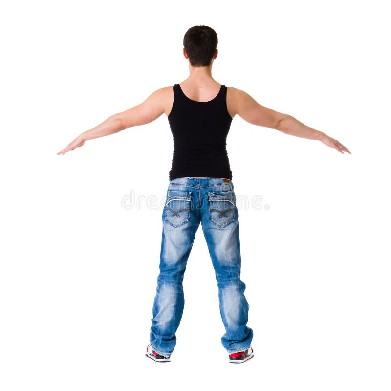 Young break dancer showing his skills on white royalty free stock photos Young break dancer showing his skills on white royalty free stock photos
