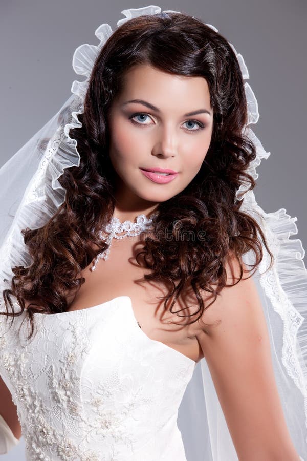 Young Bride stock photo. Image of decoration, hair, happiness - 66172686