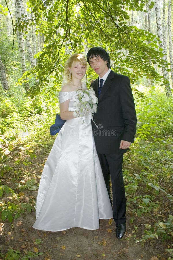 Young bride and groom