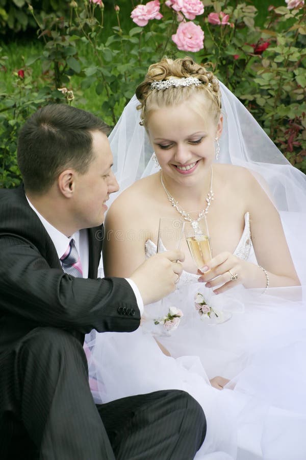 Young bride and groom