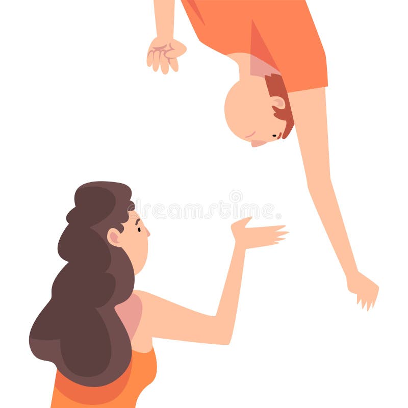 man hanging upside down cartoon