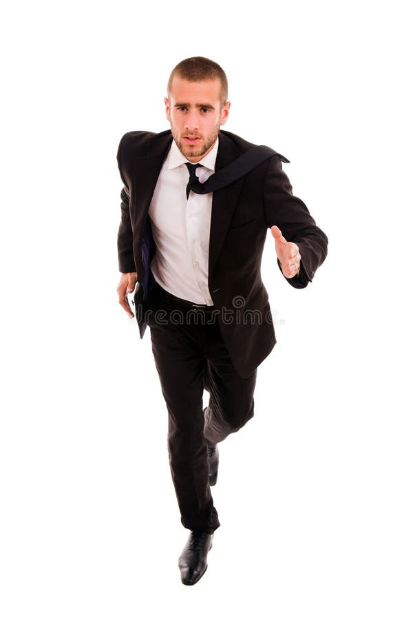 Young business man running