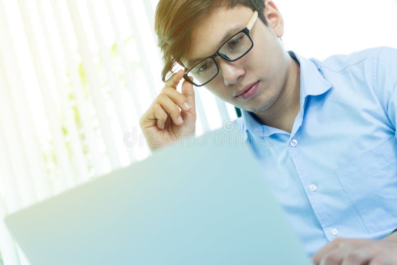 Young business are happy with the work. royalty free stock photos Young business are happy with the work. royalty free stock photos