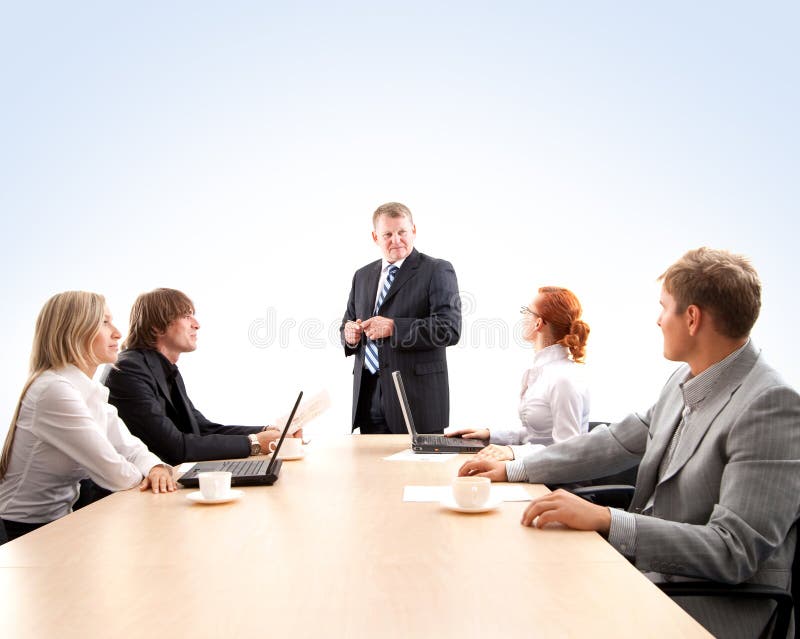 A young business team at a meeting