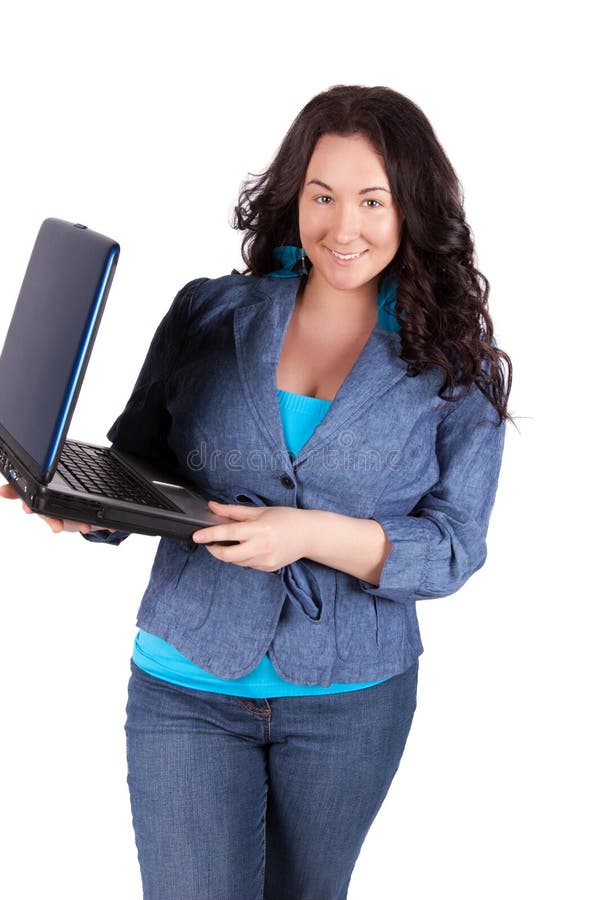 Young business woman on a laptop