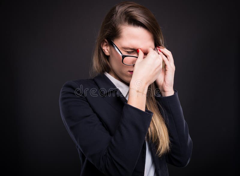 Young business woman showing stress royalty free stock image Young business woman showing stress royalty free stock image