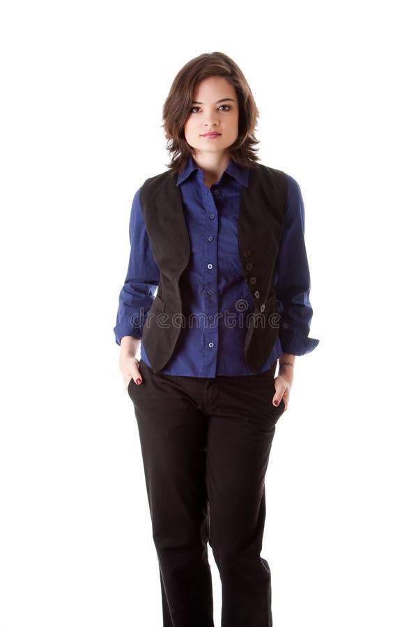 Young business woman standing stock photography