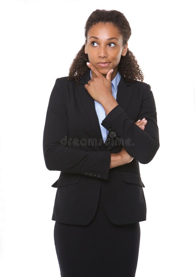 Young business woman thinking royalty free stock photography Young business woman thinking royalty free stock photography
