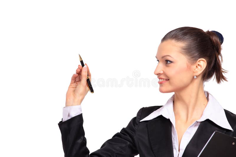 Young business woman writing stock images