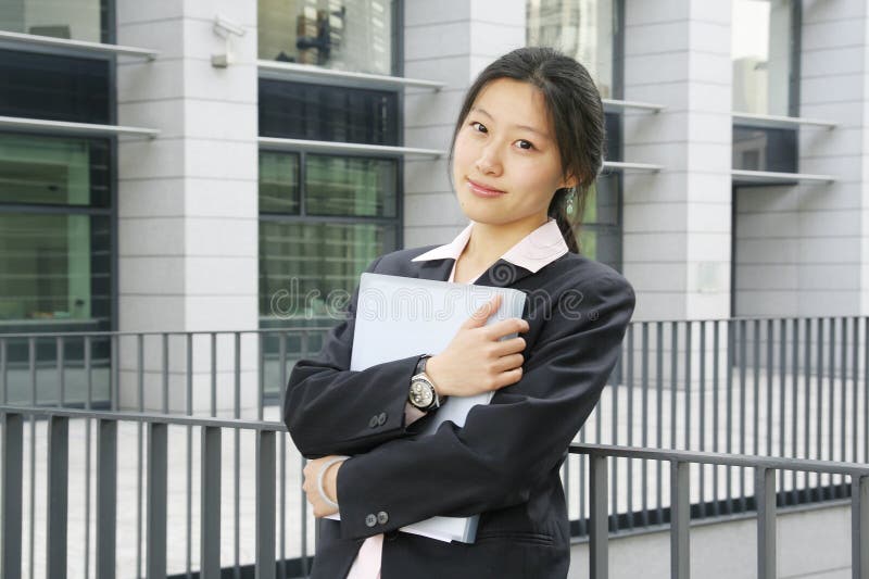 Young business women with file