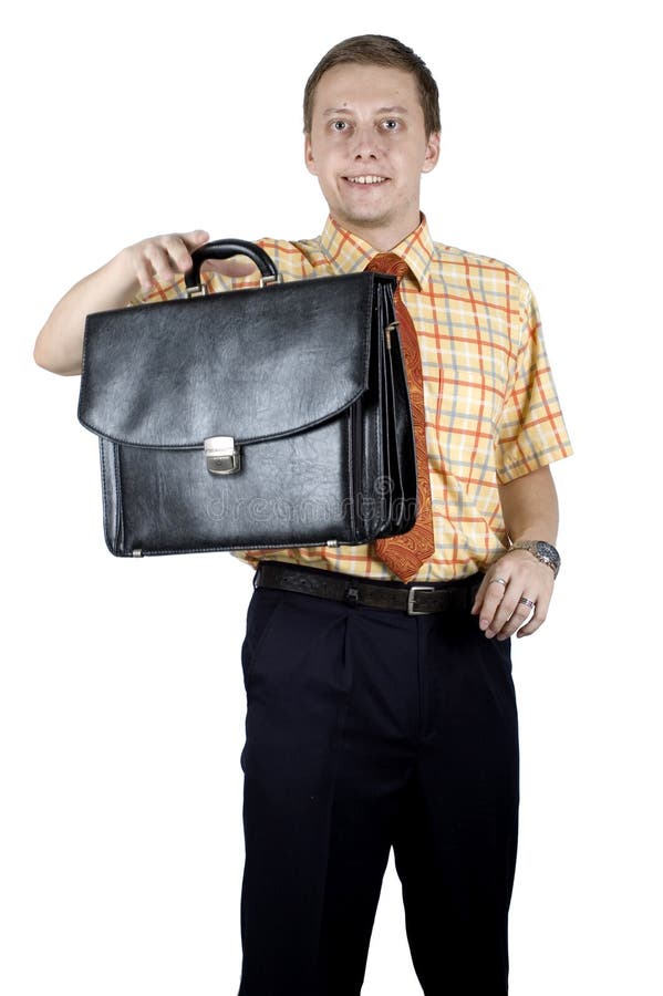 Young businessman with briefcase