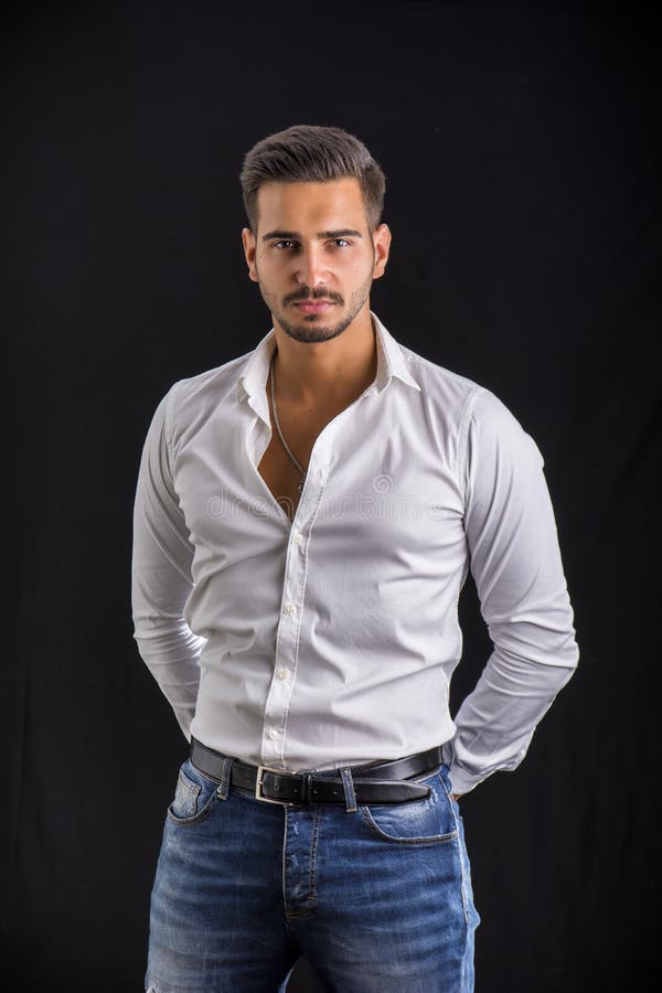 Alternative Young Business Man Wearing Shirt, Tie and Ripped Jeans ...