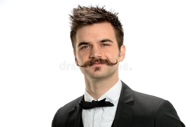 Young Businessman With Fancy Mustache royalty free stock photo Young Businessman With Fancy Mustache royalty free stock photo