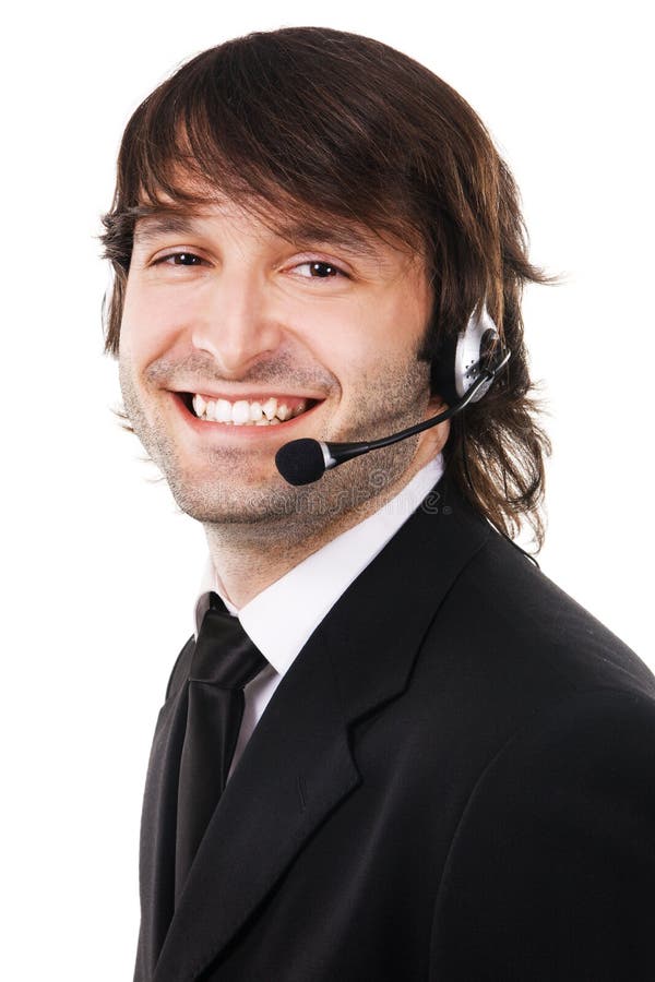 Young businessman with headset