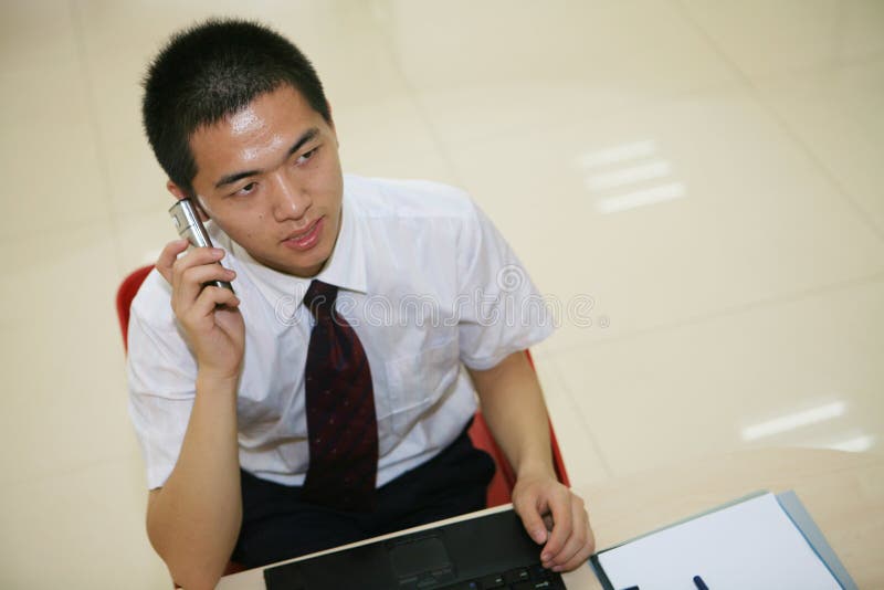 Young businessman in his office