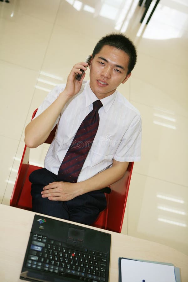 Young businessman in his office