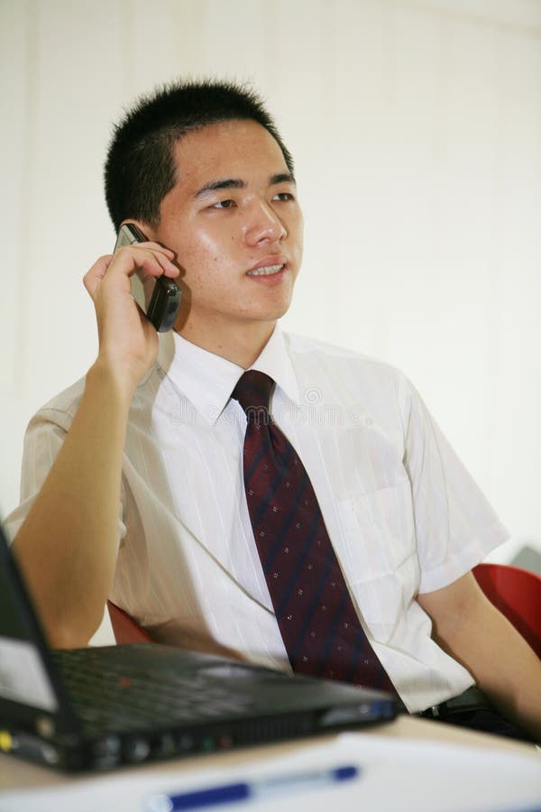 Young businessman in his office