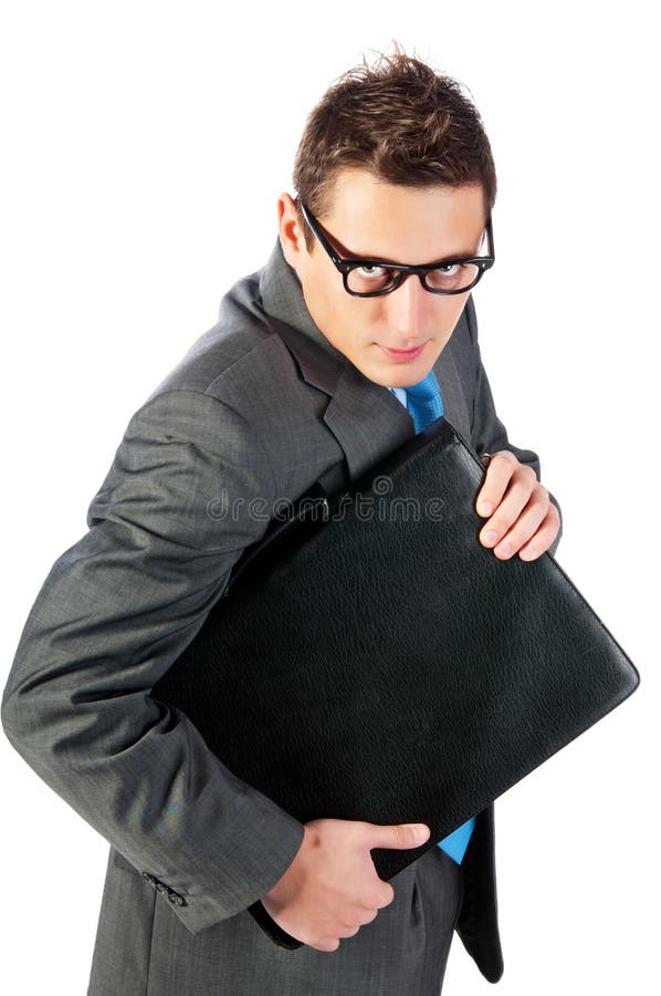 Young businessman with a portfolio