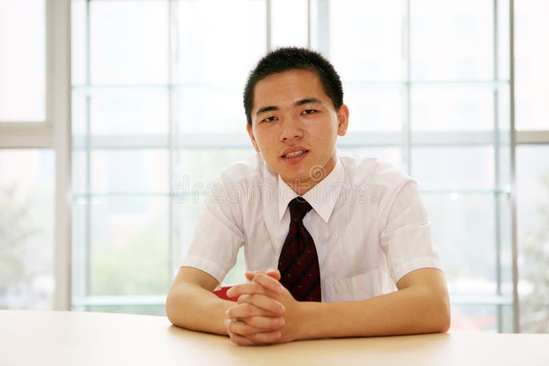 Young businessman sit in office