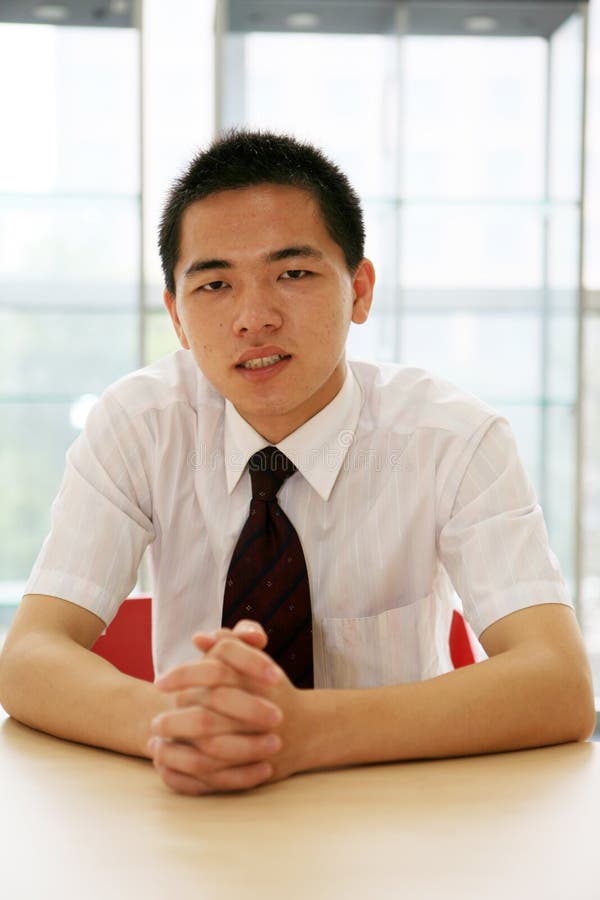 Young businessman sit in office