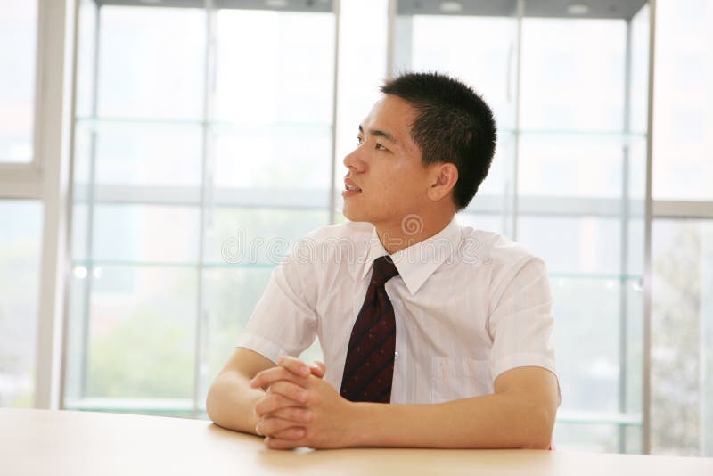 Young businessman sit in office