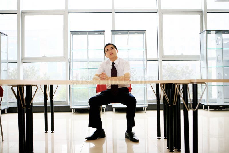 Young businessman sit in office