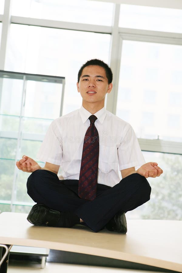 Young businessman sit in office