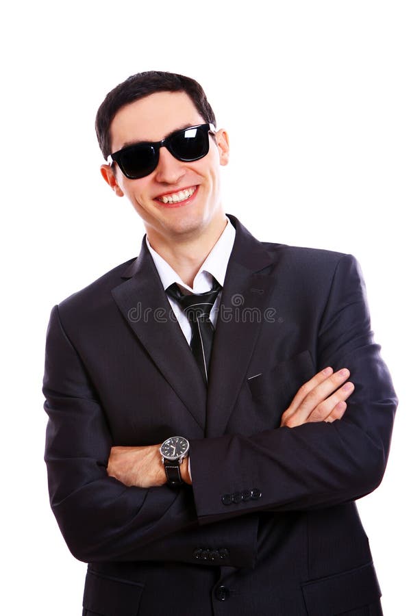 Young businessman in sunglasses