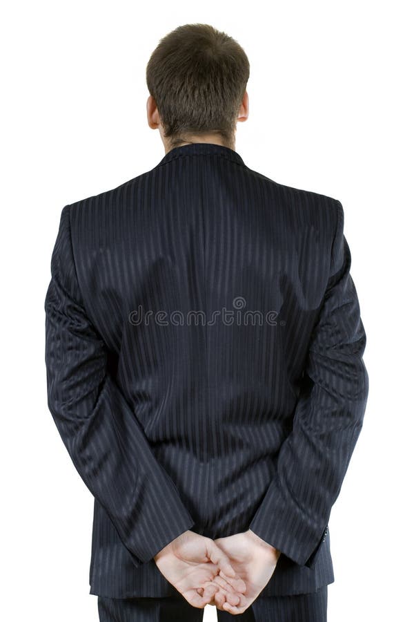 Young businessman waiting from behind