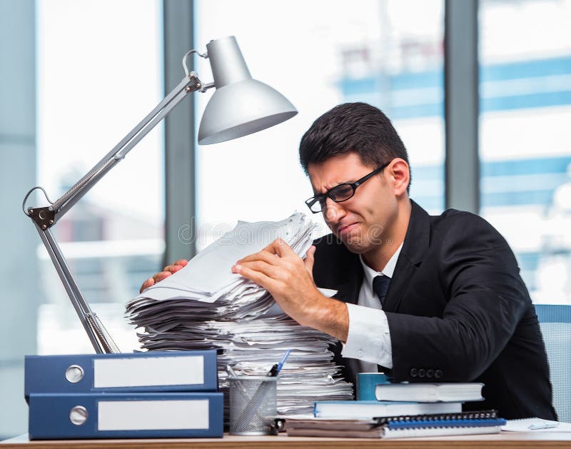 Young businessman working in the office royalty free stock photos