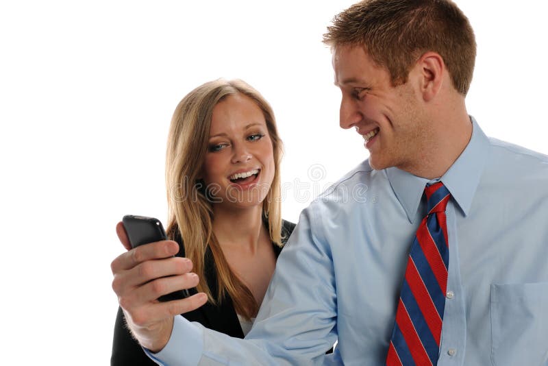 Young Businesspeople with cell phone