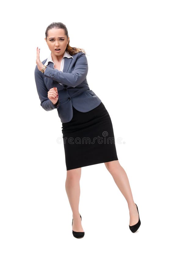 The young businesswoman isolated on white background. Young businesswoman isolated on white background royalty free stock photography The young businesswoman isolated on white background. Young businesswoman isolated on white background royalty free stock photography