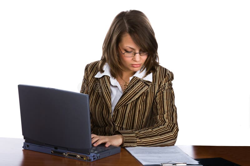 Young businesswoman with laptop