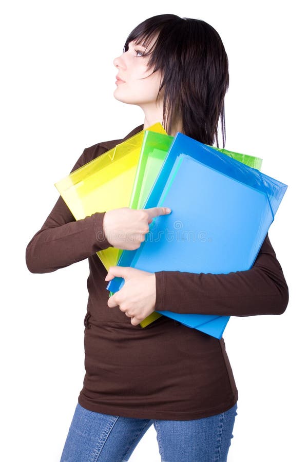 The young businesswoman at office behind work