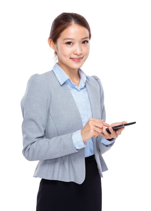 Young businesswoman touch on cellphone