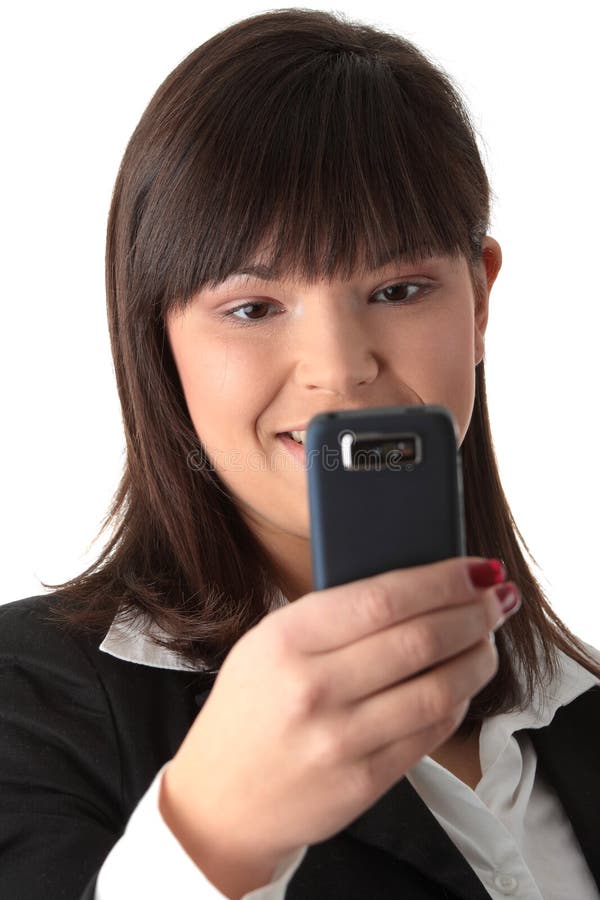 Young businesswoman using cell phone