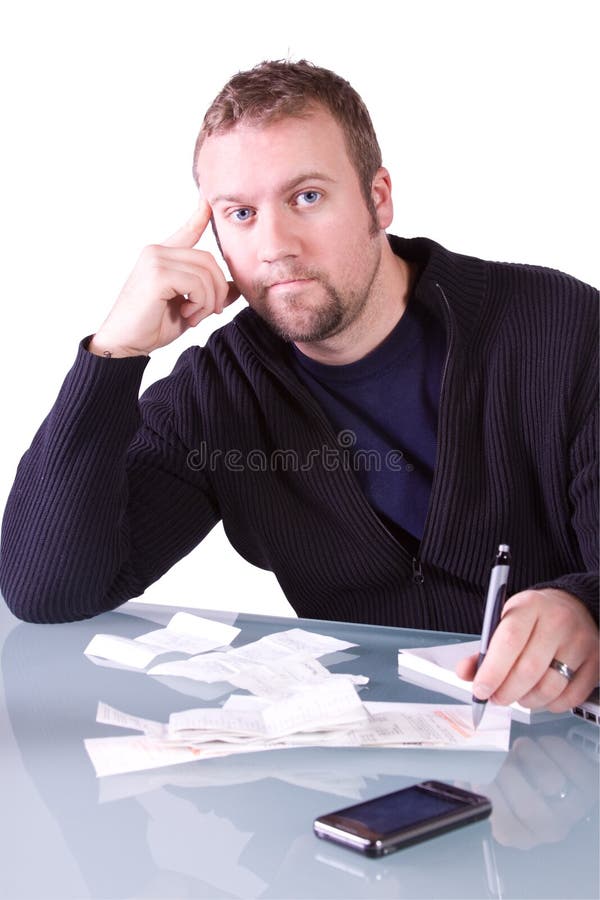 Young Casual Businessman Working at His Desk Stock Photo Image of