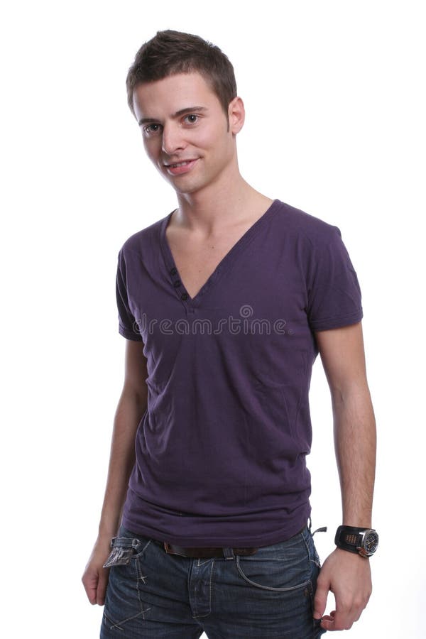Young casual man posing royalty free stock images