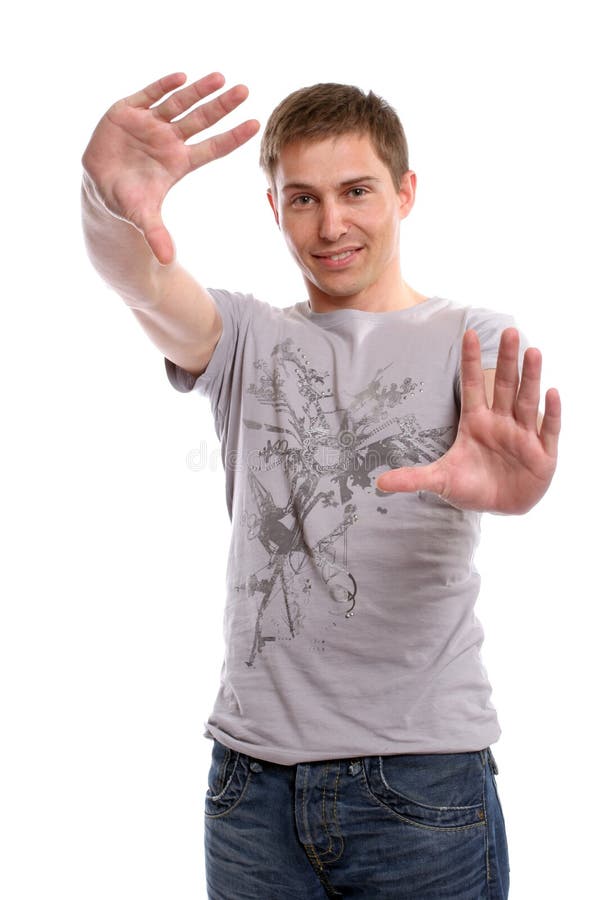 Young casual man posing royalty free stock image