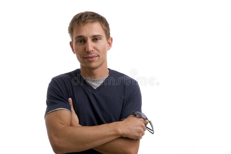 Young casual man posing stock photography
