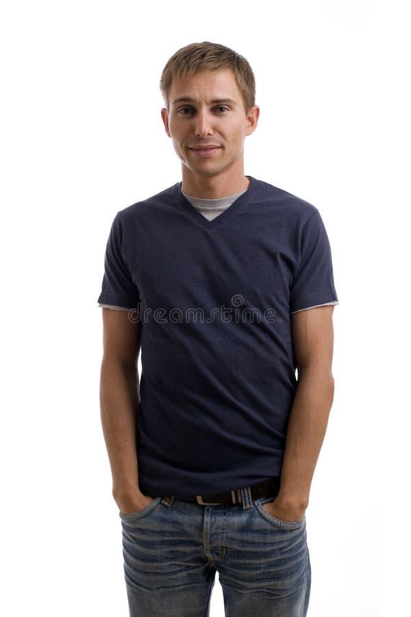 Young casual man posing stock photography