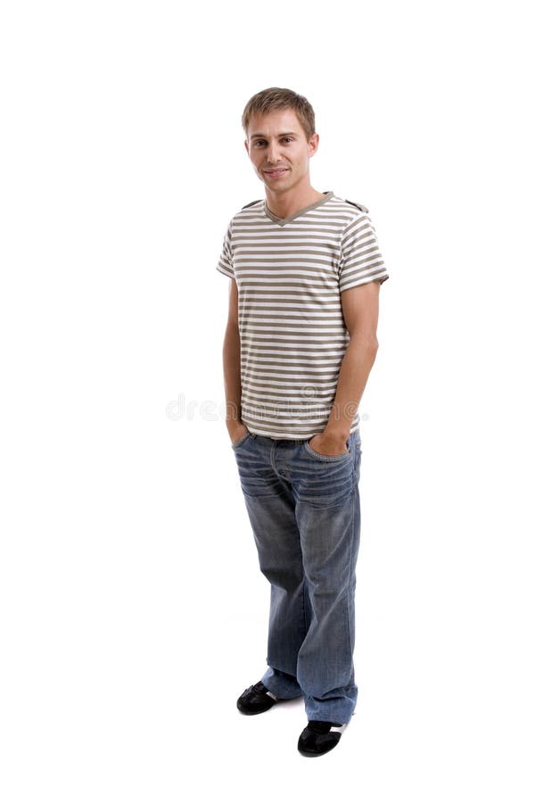 Young casual man posing stock photo