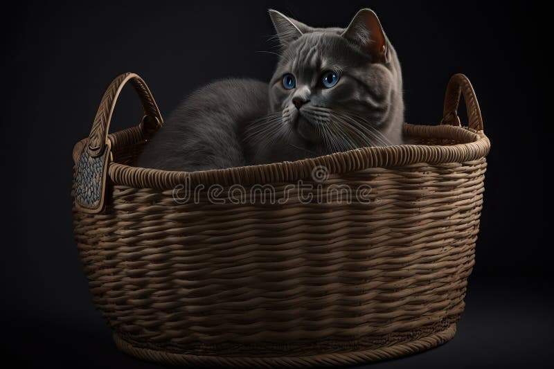 Cat Sleeping Basket Stock Illustrations 262 Cat Sleeping Basket Stock