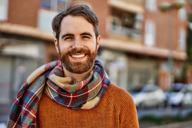 Young Caucasian Man with Beard Outdoors on a Sunny Day Stock Image ...