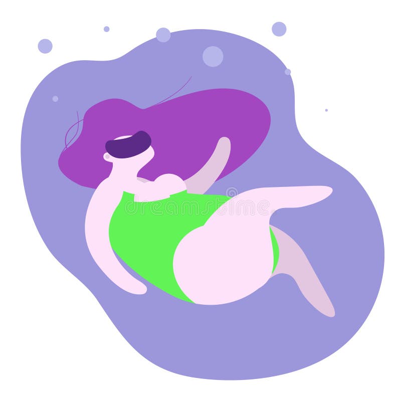 Young caucasian woman swimming underwater. Vector cartoon illustration. royalty free illustration Young caucasian woman swimming underwater. Vector cartoon illustration. royalty free illustration