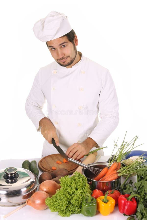 Young chef preparing lunch