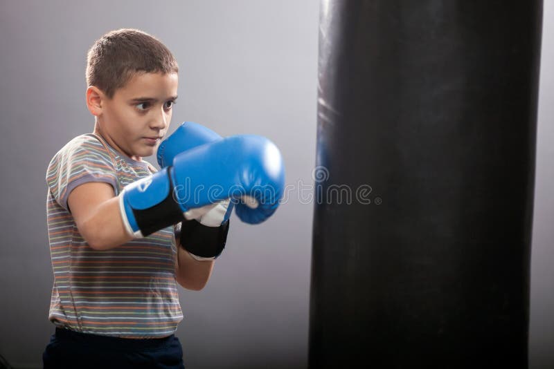 Young Child with Boxing Gloves Stock Photo Image of boxes