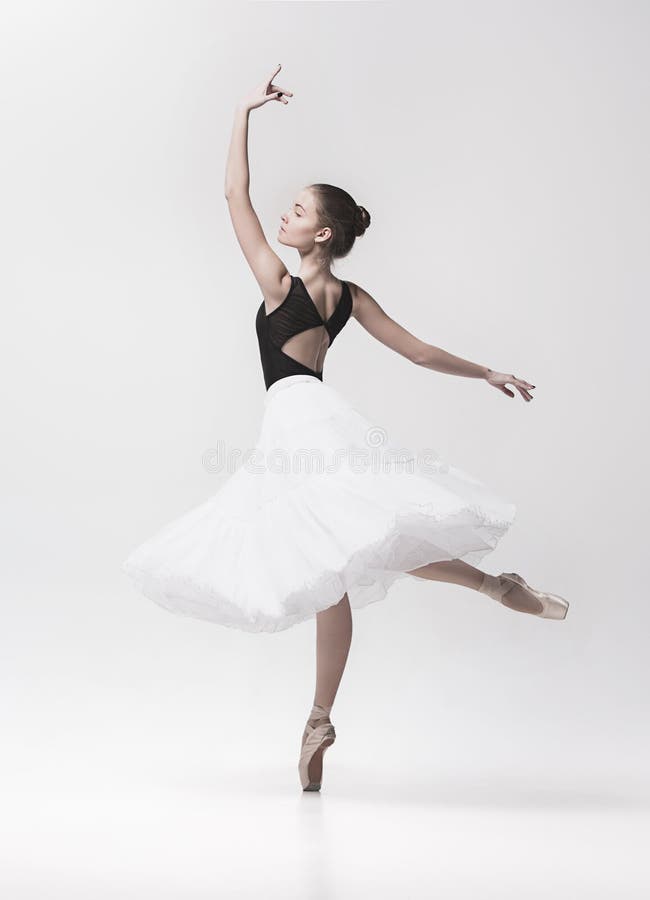 Young classical dancer isolated on white background. royalty free stock photo