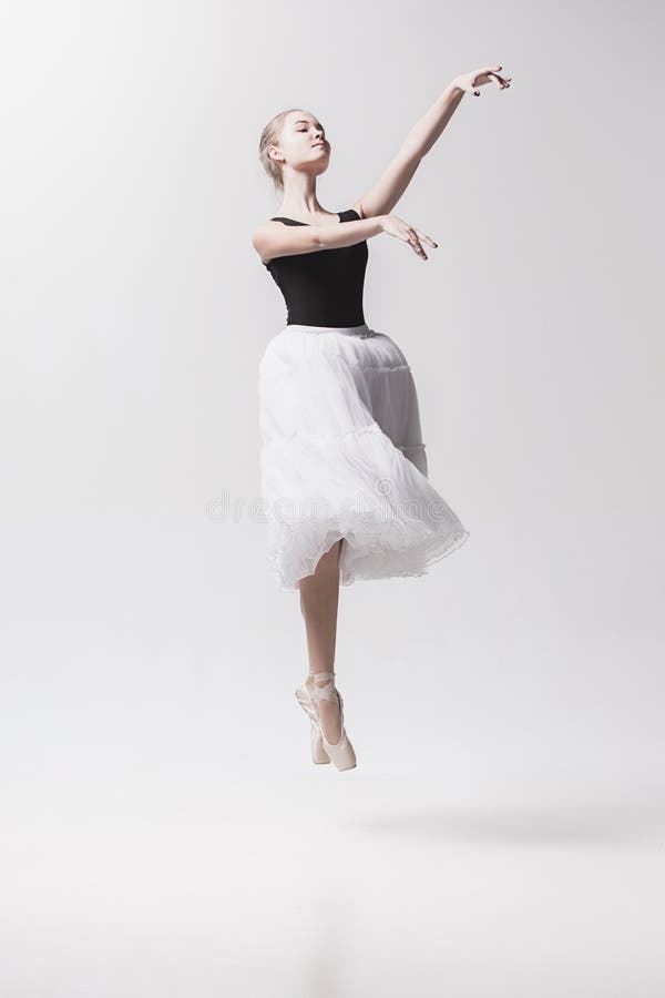 Young classical dancer on white background. royalty free stock photos
